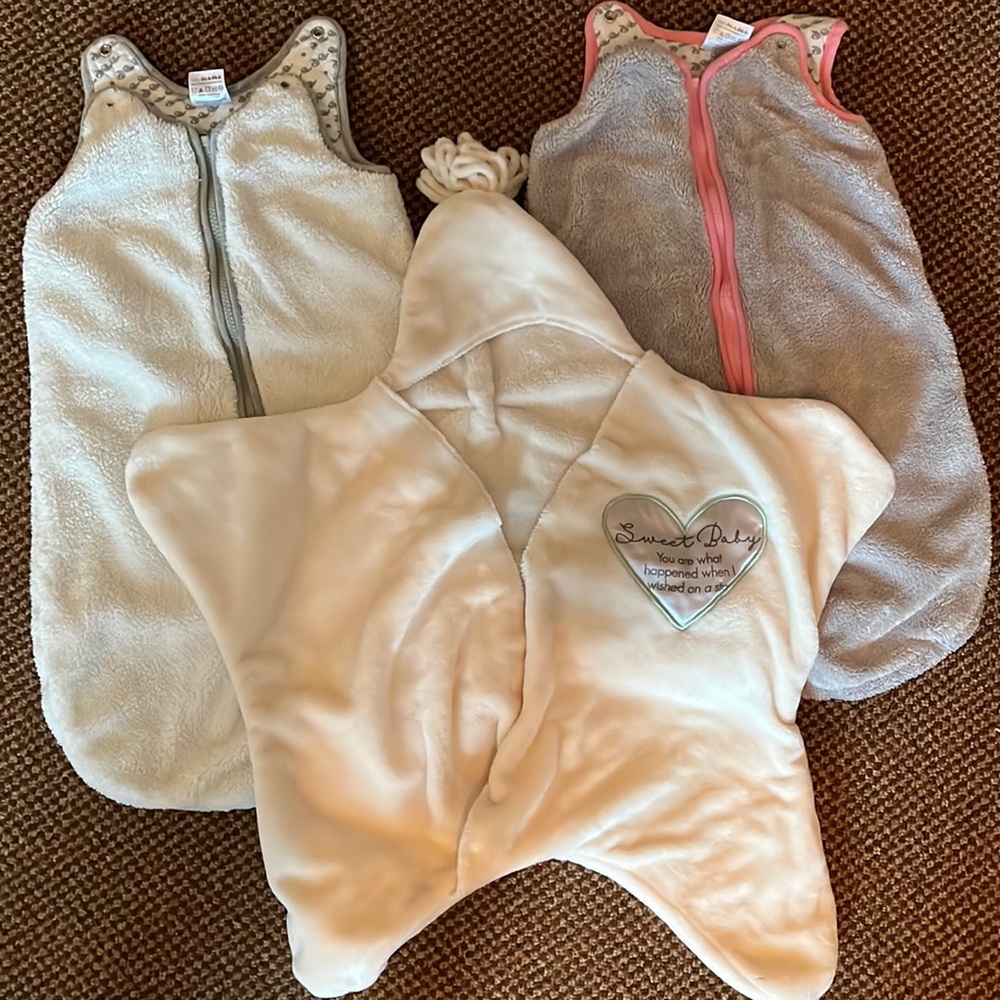3 Baby Sleep sacks - Ages 0-6 months
